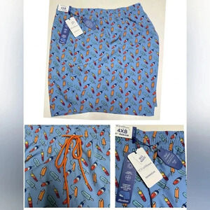 Novelty 4XB Whimsical Popsicle Resort Cruise Pool Beach Stretch Shorts New